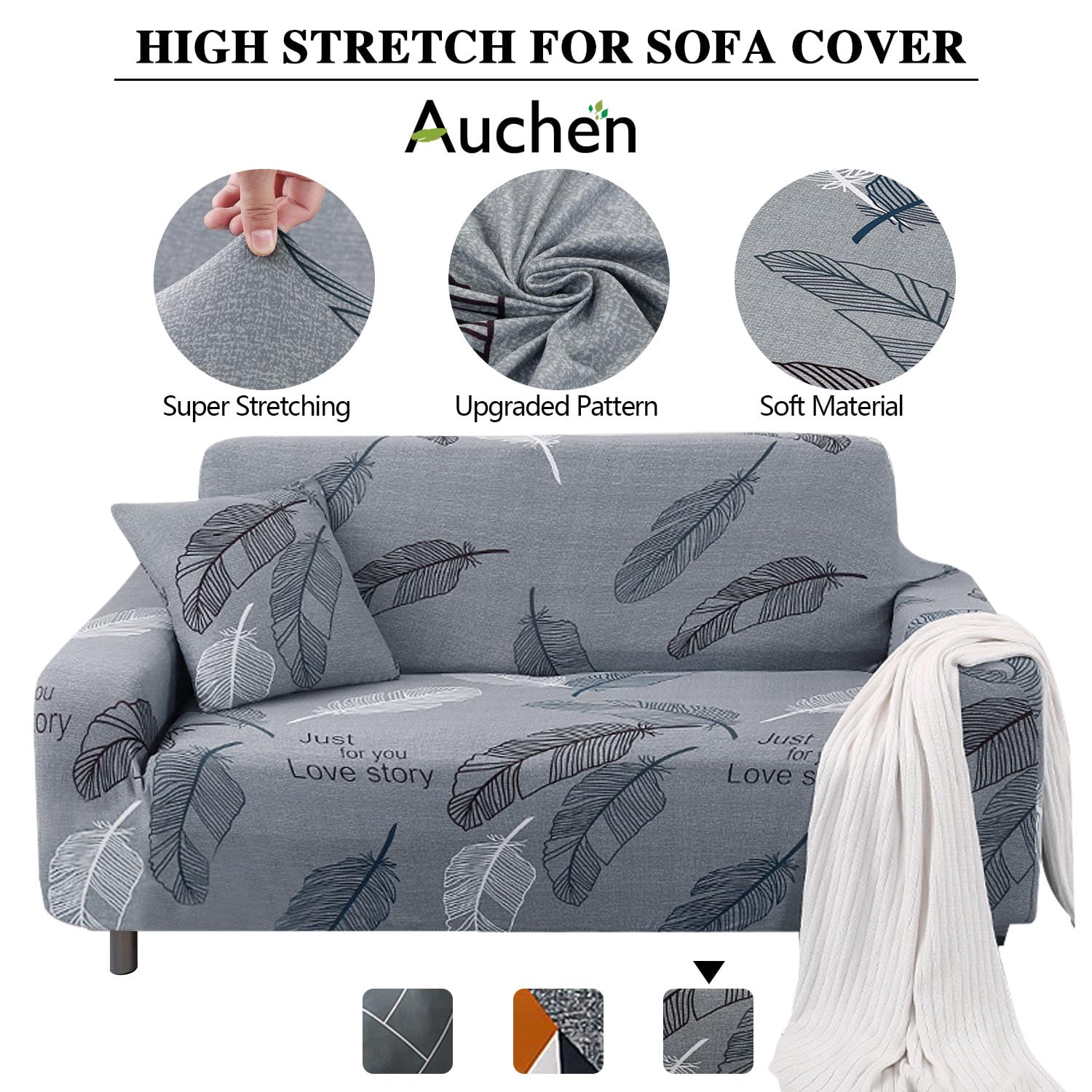Details about   Polyester Sofa Covers Anti-Slip Couch Furniture Protector Recliner Slipcovers us 