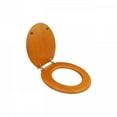 thumbnail image 5 of Renovators Supply Light Oak Wooden Toilet Seat Round Toilet Seat w/Brass PVD Hinges and Non Slip Bumper Pack of 2, 5 of 7