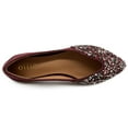 thumbnail image 6 of Ollio Women's Shoes Faux Suede Rhinestone Studded Pointed Toe Ballet Flats F206, 6 of 6