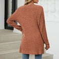 thumbnail image 4 of idosla Women's Open Front Long Sleeve Sweaters Cardigan Casual Knit Classic Outerwear Coat with Pockets (Orange, XL), 4 of 7