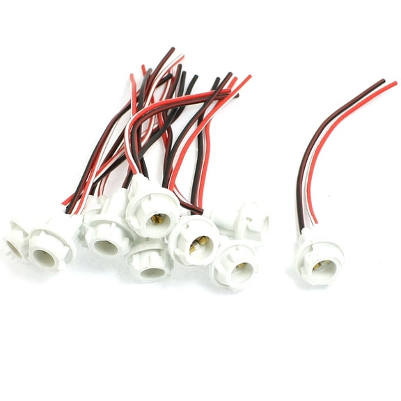 Unique Bargains 10 Pcs W5W T10 Light Socket Lamp Bulb Holder Wire Harness Connector