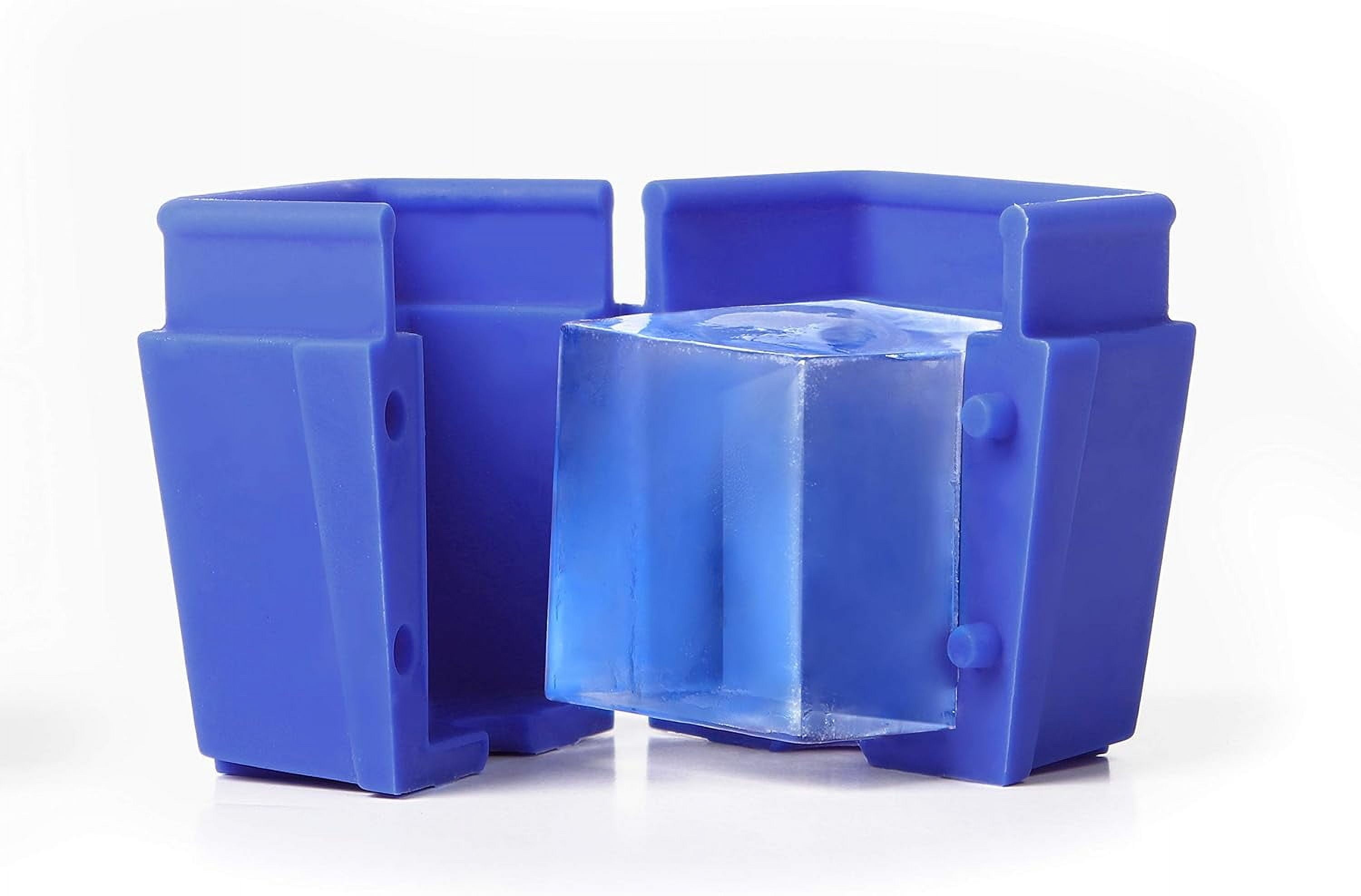 Dexas ice•ology Silicone Clear Ice Maker Tray for Crystal Clear Craft Cocktail Ice, 4 Count Square Cube Tray