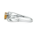 thumbnail image 4 of 10k White Gold Oval Citrine And Diamond Curve Ring, 4 of 6