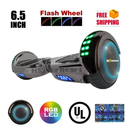 UL2272 Certified LED Flash Wheel 6.5" Hoverboard Two Wheel Self Balancing Scooter New Chrom Black