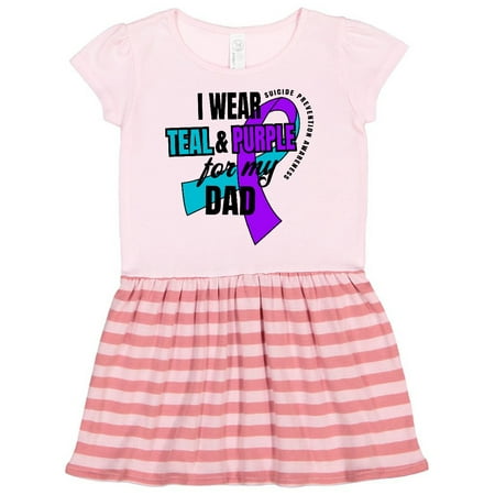 

Inktastic Suicide Prevention I Wear Teal and Purple for My Dad Gift Toddler Girl Dress