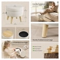 thumbnail image 4 of LEDREM Footstool Round Storage Ottoman with Velvet Padded Seat, 12.2-Inch Footrest and Small Table for Living Room and Hallway, Cream White, 4 of 9
