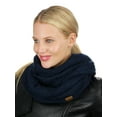 thumbnail image 3 of C.C Women's Winter Cable Knit Sherpa Lined Warm Infinity Pullover Scarf, Navy, 3 of 4
