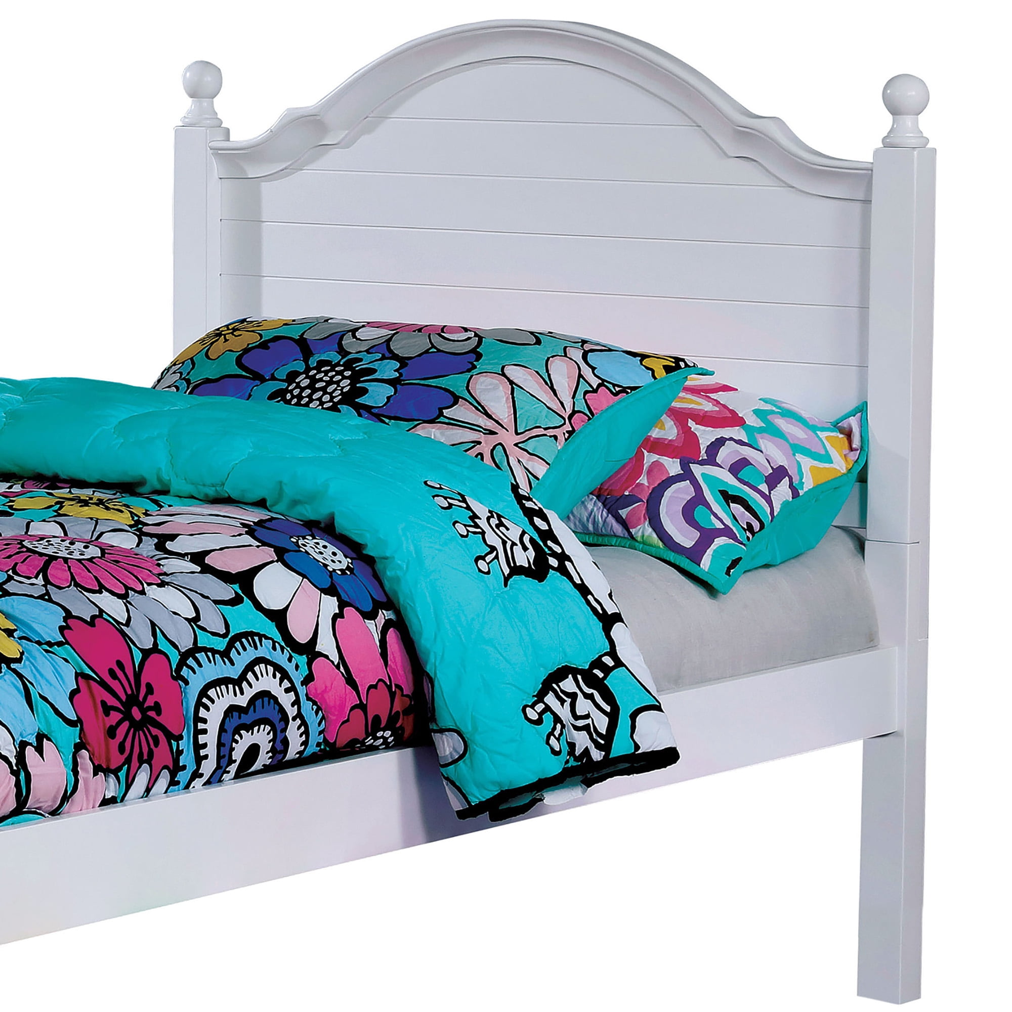 Furniture of America Crista Mattress Ready Wood White Twin Kids Bed