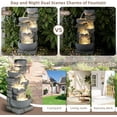 thumbnail image 5 of EPICOZY 33" Tall Outdoor Water Fountain, 5 Tier Cascading Bowls and Stacked Stone Wall Waterfall Fountain with Warm LED Lights, Resin Garden Water Feature for Patio, Backyard and Home Art Décor, 5 of 7