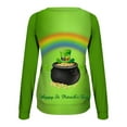 thumbnail image 5 of Pompotops Chandail en Molleton Classique à Manches Longues Col Rond Imprimé St. Patrick pour Femmes en Solde, 5 of 5