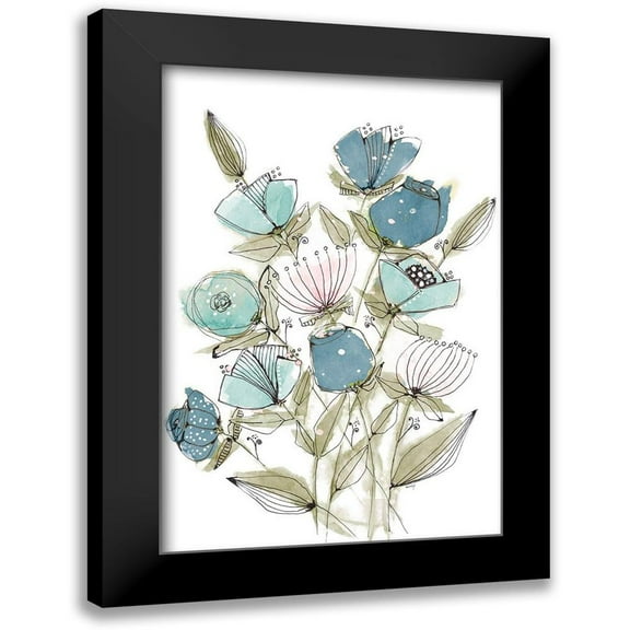 Krinlox 11x14 Black Modern Framed Museum Art Print Titled - Blooming Spring II