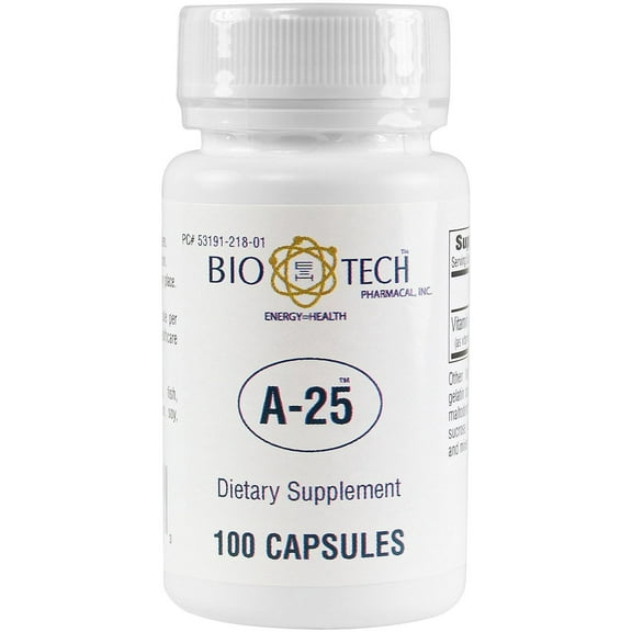BioTech Pharmacal Vitamin A-25 Capsules, 100 Ct