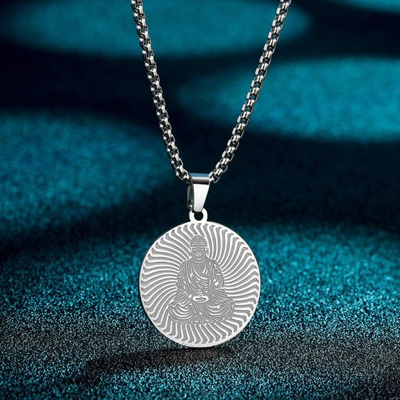 Medicine Buddha Peace Stainless Steel Pendant Charm Believe Jewelry Couple Gift