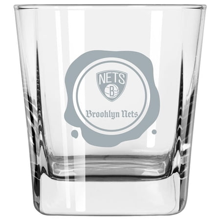 Brooklyn Nets 14oz. Frost Stamp Old Fashioned Glass