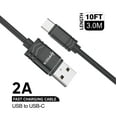 thumbnail image 4 of Heavy Duty 2A Type-C to USB Fast Charging Data Transfer Cable for Samsung Galaxy A51, A21, A11, A01 - 10 Feet - Black, 4 of 6