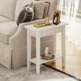 thumbnail image 3 of Gymax 2PCS 2-tier Side End Sofa Coffee Table Nightstand for Bedroom Living Room White, 3 of 10