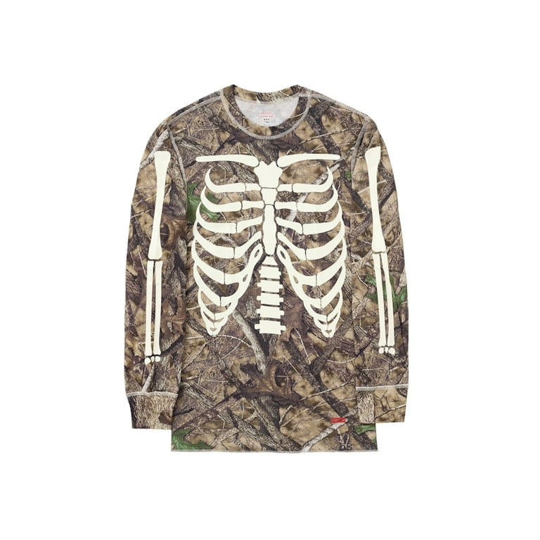 Supreme Men's Hanes Bones Thermal Crew 1 Pack Woodland Camo, from