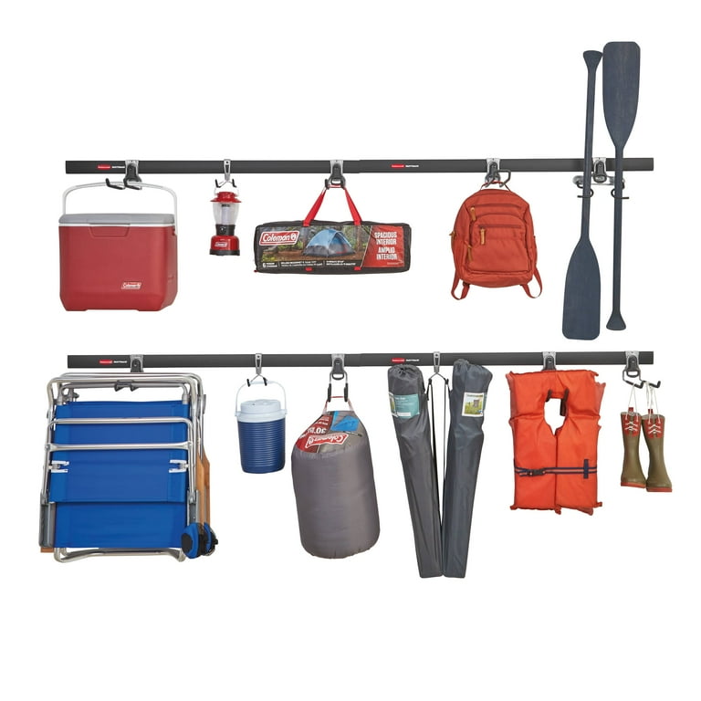 Rubbermaid FastTrack Garage Storage Wall Mounted Rail Kit 2 Pack Walmart