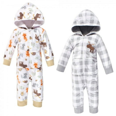 UPC: 0660168588385 | Hudson Baby Infant Boy Fleece Jumpsuits  Coveralls  and Playsuits 2pk  Woodland  0-3 Months