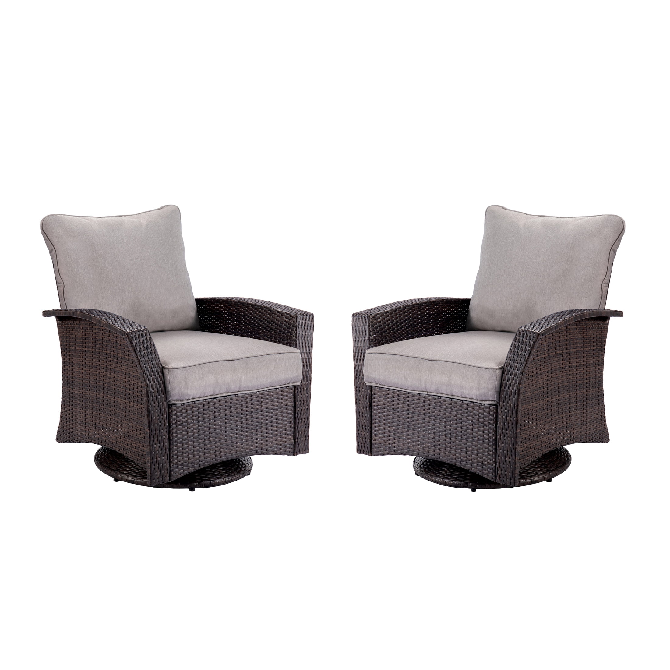 Sun Terrace Williamsport Steel Outdoor Dining Arm Chairs - Set of 2, Gray