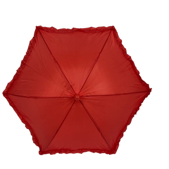 Red Umbrella with Red Ruffle 14.5" (Each)