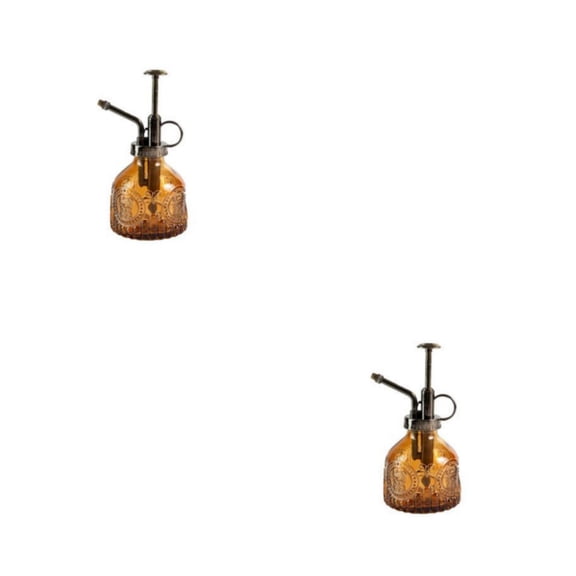 Regadera Billuyoard de vidrio Presión de aire Botella de agua Pot Difusor Aspersor Marrón claro 2piezas