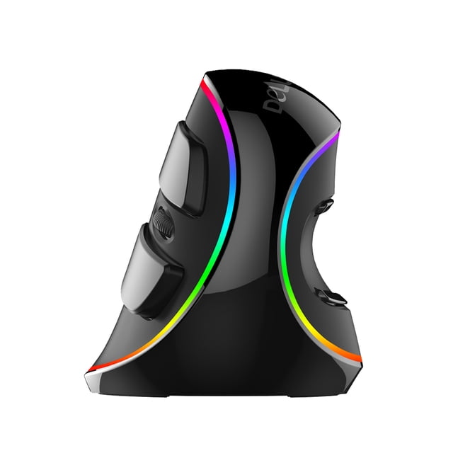 Delux M618Plus Souris Ergonomique Verticale RVB avec 6 Boutons, DPI Réglable (800-4000), Filaire USB, Conception Confortable pour le Soulagement de la Douleur au Poignet