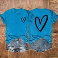 thumbnail image 2 of fatyb Heart T-Shirts for Women Short Sleeve Crew Neck Graphic Tee Summer Womens Casual Printed Tshirts, 2 of 3
