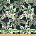 thumbnail image 2 of Ambesonne Floral Fabric by the Yard Upholstery, Retro Flower on Dark Back, 2 Yards, Dark Blue Grey and Multicolor, 2 of 5