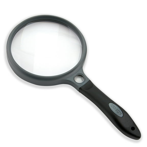Carson SureGrip Series 4 inch 2x Magnification with 11.5x Spot Lens Soft-Grip Handheld Magnifier