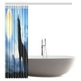 thumbnail image 3 of Cortina de ducha ABPHQTO Lobo negro silueta aullando 150x180 cm, 3 of 3