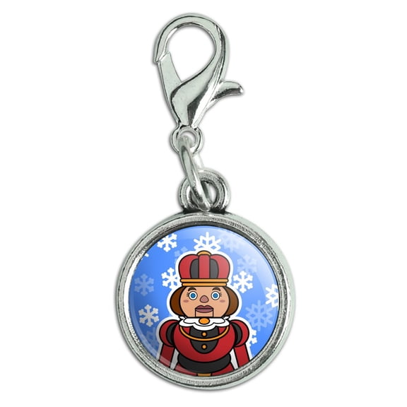 Nutcracker Woman with Snowflakes Antiqued Bracelet Pendant Zipper Pull Charm with Lobster Clasp