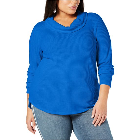 Style & Co. Womens Waffle Knit Pullover Blouse