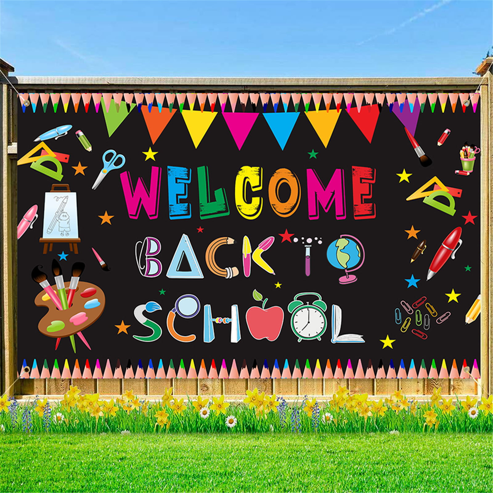 Harloon Welcome Banner Back to School Banner Poster First Day of