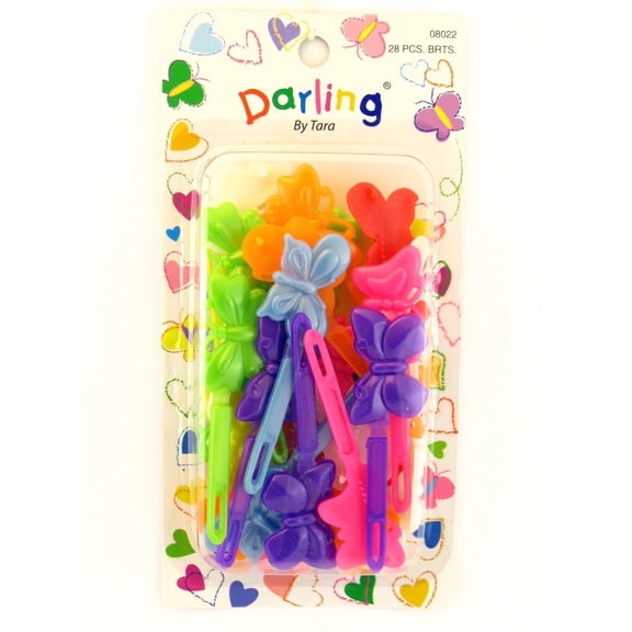 Darling by Tara Kids Plastic Butterfly Hair Barrettes - 28 Pcs.