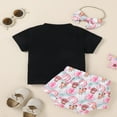 thumbnail image 2 of Baby Short Sleeve  Neck Letters Bull Head Tops Loose Short Pants Headband, 2 of 6