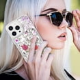 thumbnail image 6 of Compatible with iPhone 15 Pro Bling Diamond Case Sparkle 3D Crystal Rhinestone Glitter Case Luxury Cute Butterfly Floral Case Women Girly Soft TPU Bumper Shockproof Phone Cover, Silver, 6 of 12