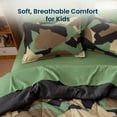 thumbnail image 6 of Sleep Zone Twin Kids Bedding Comforter Set, 5 Piece Boy Cool Durable Children Bed in a Bag, Green Camo, 6 of 8