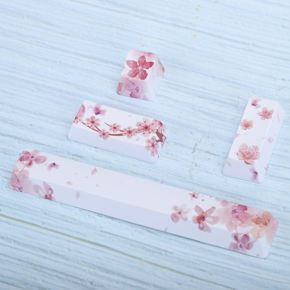 High Color Fastness Key , Stylish Keyboard Keycap, For Mechanical Keyboards 4Pcs, Sakura-Pattern
