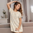 thumbnail image 3 of Fuzoiu Chicken Leg Print Women Nightgowns, Soft Comfy Lightweight Short Sleeves Sleepwear,Crew Neck Loungewear, 3 of 6