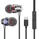 thumbnail image 2 of Auriculares con cable y subwoofer metálicos tipo C, auriculares intrauditivos multifuncionales y ajustables, 2 of 4