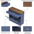 thumbnail image 7 of Tolead Wooden Double Tilt Out Trash Cabinet with Hideaway Drawer, Blue, 7 of 7