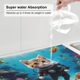 thumbnail image 5 of Fuzoiu Underwater Diving Cat Print Absorbent, Reversible Microfiber Dish Drying Mat for Kitchen, Dish Drying Pad for Dishes, Utensils, Pots and Pans, Extra Large 18 Inch x 24 Inch, 5 of 7