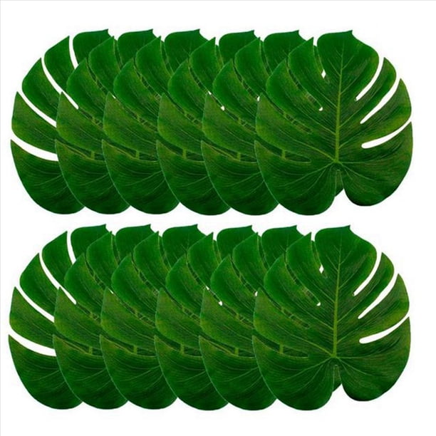 24X Hojas de Palmeras Tropicales Artificiales DecoracióN de Fiesta en la Jungla Animal Verano Boda Hawaiana DecoracióN de Mesa para el Hogar M