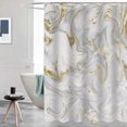 thumbnail image 4 of Marble Shower Curtain Texture Shower Curtains for Bathroom Decorative Abstract Modern Bathroom Curtain with 12Hooks 72"x72", 4 of 7