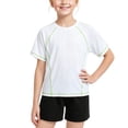 thumbnail image 1 of FRSASU Kids Rash Guard T-Shirt Short Sleeve Crew Neck Kids Youth Quick Dry Summer Tee, 1 of 7
