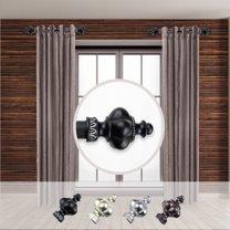 Domovina Luster 1 - inc dia. Side Curtain Rod 12-20 inch long , Set of 2-Color:Black