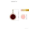 thumbnail image 3 of Angara Natural 1.4 ct Ruby Pendant Necklace with Diamond Halo in 14K Rose Gold for Women – July Birthstone Jewelry | Round Ruby Halo Pendant Necklace, 3 of 8