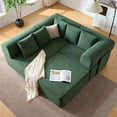 thumbnail image 5 of Timbernest 106" Oversized Modular Sectional Sofa, L Shaped Cloud Couch with Deep Seat, Modern Velvet Boneless Couch with Movable Chaise & 5 Pillows for Living Room, No Assembly Required, Green, 5 of 15