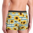 thumbnail image 5 of Balery Blue White Striped Sunflower A Men's Boxer Briefs, Soft and Breathable Cotton Underwear with nylon Waistband-XX-Large, 5 of 9